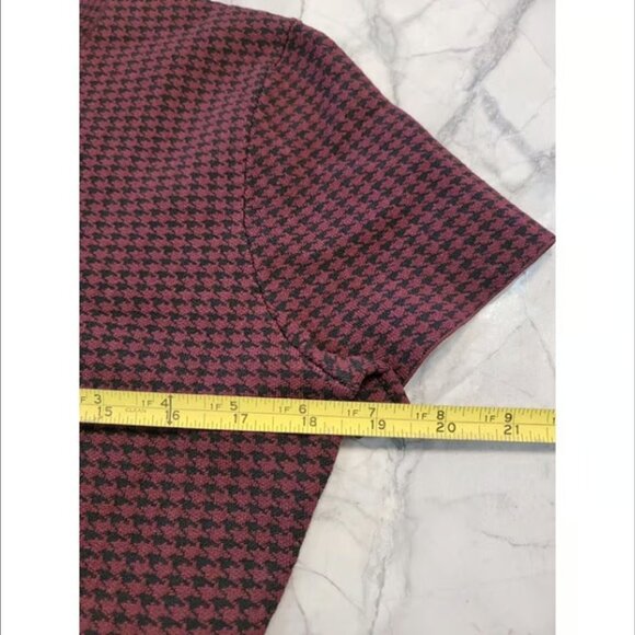 THEORY Burgundy Houndstooth Tunic or Mini Dress Size Large EUC - Picture 3 of 6